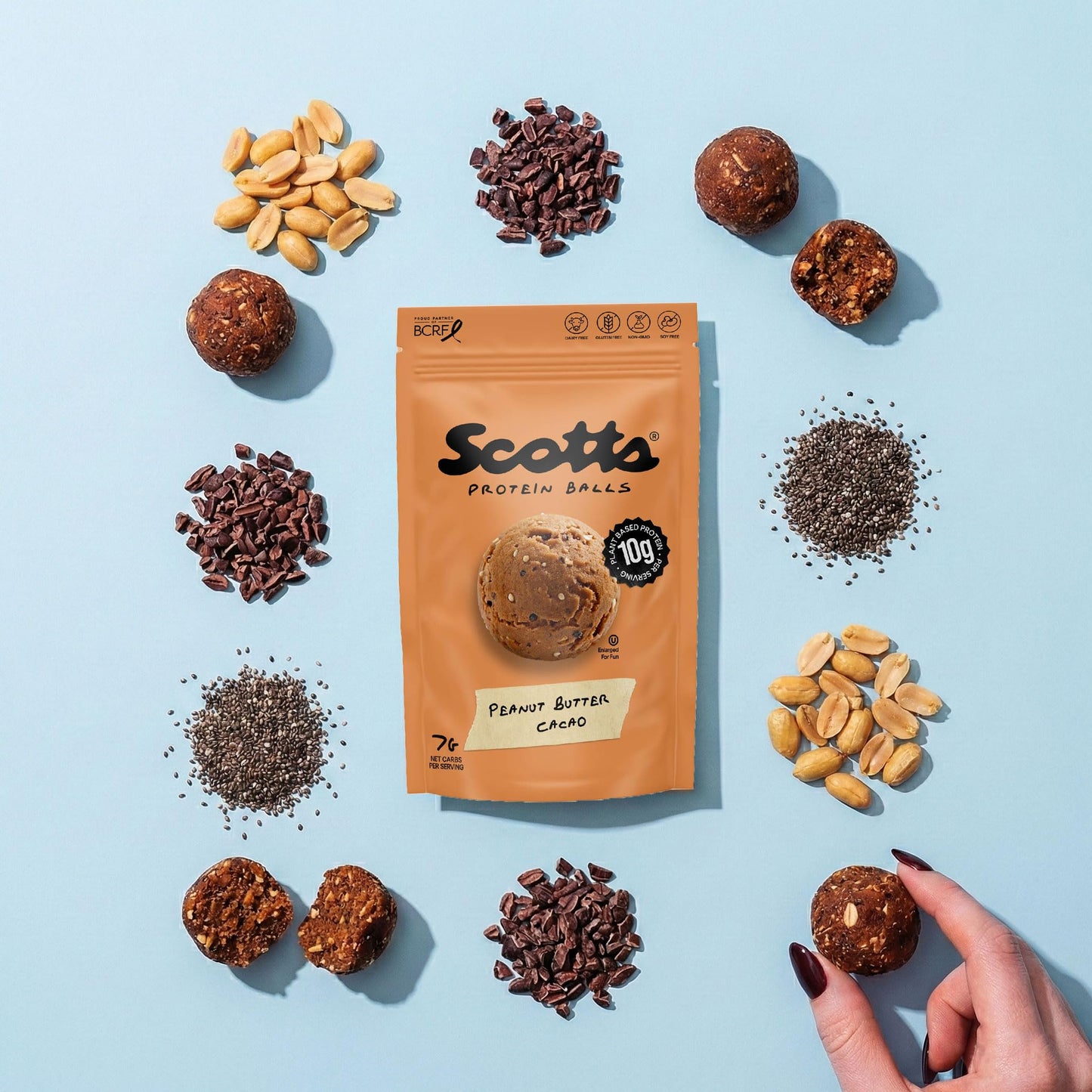 Scott's Protein Balls - 3 Flavor Variety Pack - Plant Based High Protein Snack - Gluten Free, Dairy Free, Non-GMO, Healthy Snack for Adults & Kids