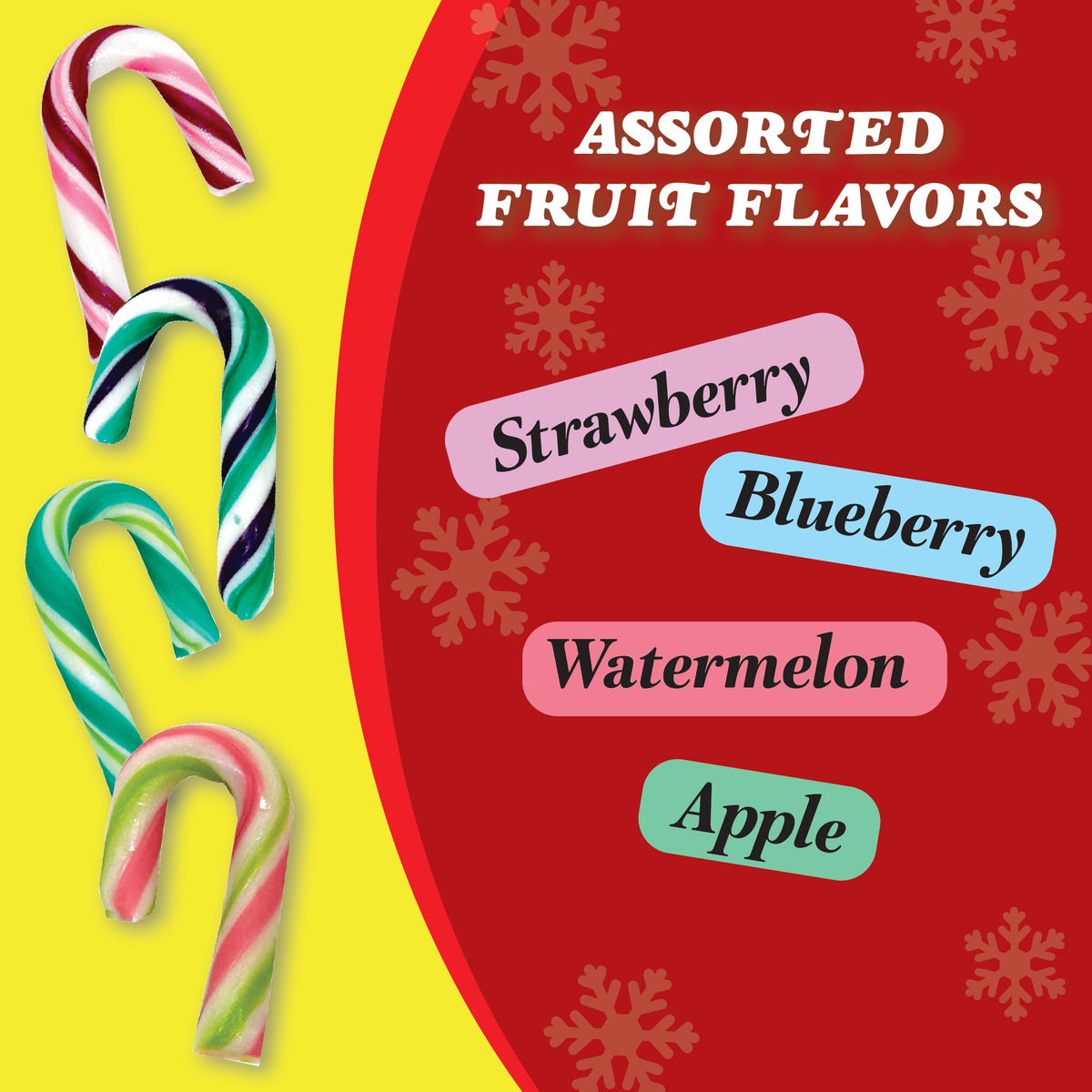 Christmas Candy Canes Minis Fruit Flavored Candy Canes Individually Wrapped Mini’s Pack of 40