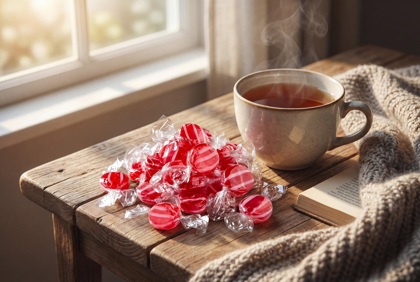 Cinnamon Hard Candy 1 lb - Classic Suckers, Spicy Cinnamon Flavor, Red & White Striped, Individually Wrapped Bulk, Old-Fashioned Sweet Treat