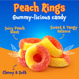Gummy Sharks, Peach Rings - 2 Packs (22 Oz Total) - Gummy Candy for Snacking, Sharing, Gift Baskets & Dessert Decorating - Chewy Candy with Blue