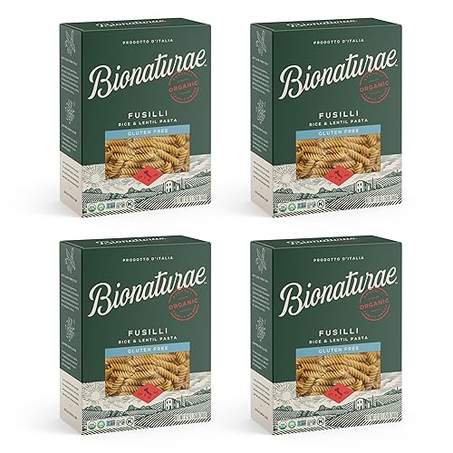 Bionaturae Fusilli Pasta Noodles - Gluten Free Pasta Organic, Rice & Lentil Pasta, Kosher Certified, High Protein, Non-GMO, Fusilli Pasta Organic