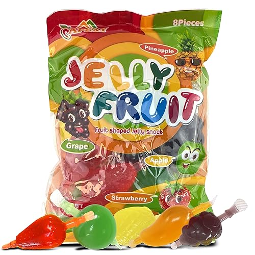 Apexy Jelly Fruit, Tiktok Candy Trend Items, Tik Tok Hit or Miss Challenge, Assorted Fruit Shaped Jelly, Strawberry, Mango, Apple, Pineapple, Grape