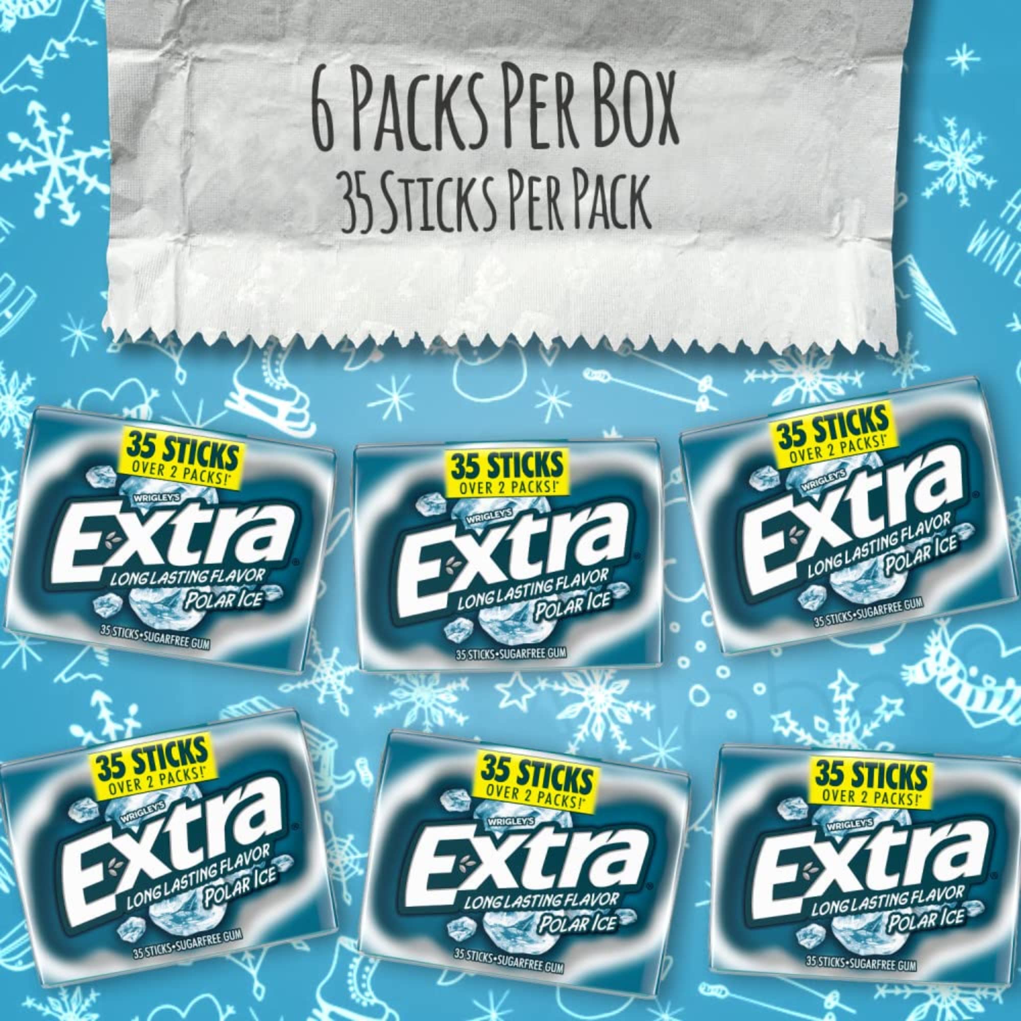 LAIBY Long Lasting Flavor Peppermint Extra Gum | Sugar Free Chewing Mega Pack Bulk 15 Pieces (Pack of 10)