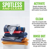 E-Cloth Stainless Steel Microfiber Cleaning Cloth Kit - Stainless Steel Cleaner for Appliances, Oven, Stove, & More - Microfiber Towels for Cars