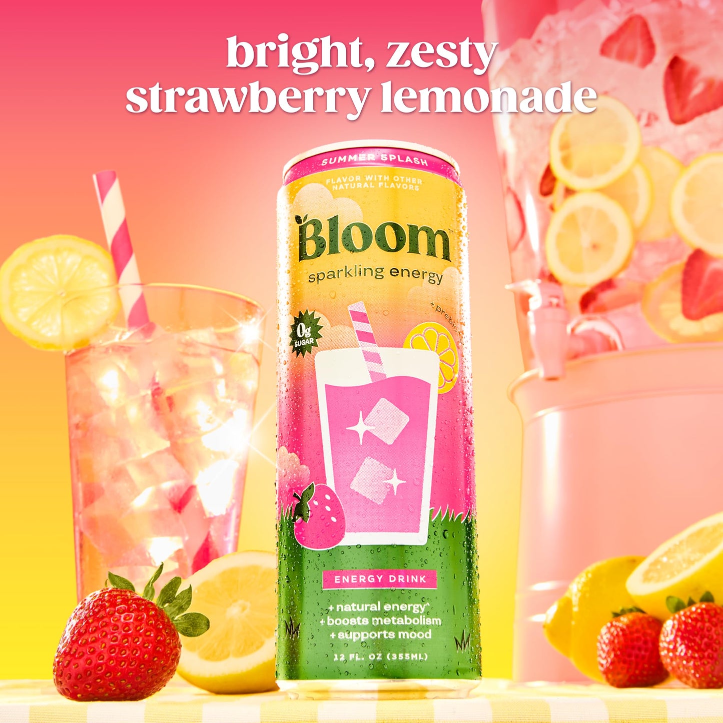 Bloom Nutrition Sparkling Energy Drink - Natural Caffeine, Zero Sugar, 180mg Caffeine - Antioxidant-Rich with Green Coffee Bean, Green Tea Extract