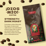 Dios Mio Coffee by Sofia Vergara, Dark Roast, Whole Bean Premium Colombian Coffee, 12 Ounce Bag