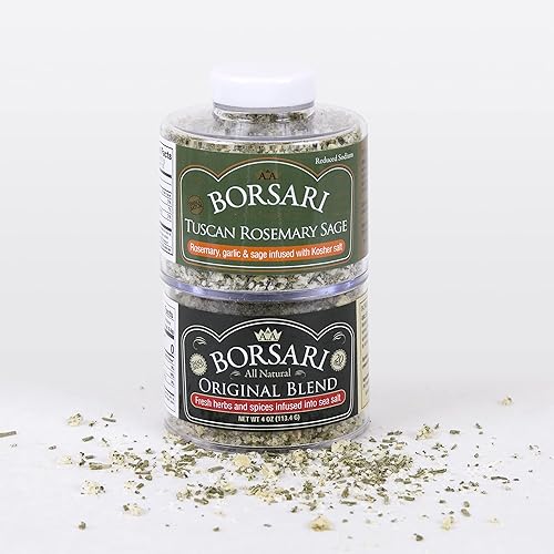 Borsari Original AND New Tuscan Rosemary Sage Seasoned Salt Blends - Gourmet Seasonings With Herbs and Spices - All Natural Seasoning for Cooking