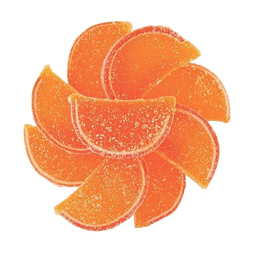 NY Spice Shop Orange Fruit Slices Candy - 8 Ounce Citrus Flavor Chewy Jelly Fruit Slices Candy - Old Fashioned Sliced Orange Fruits Gummies - Gummies