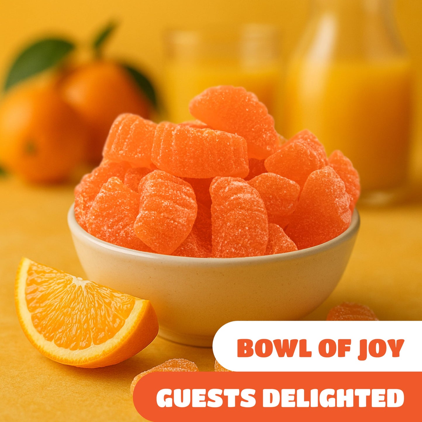 Orange Slices - 2 Pound Pack (65 Count) - Jelly Candy - Naturally Flavored Fruit Slices - Gelatin Free Chewy Candies for Buffets, Snacking and Gifting