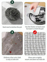 jlzzting Double Side Non Scratch Wire Dishcloths,Reusable Wet and Dry Wire Dishwashing Rags for Kitchen,Sinks,Pots,Pans (5pcs)