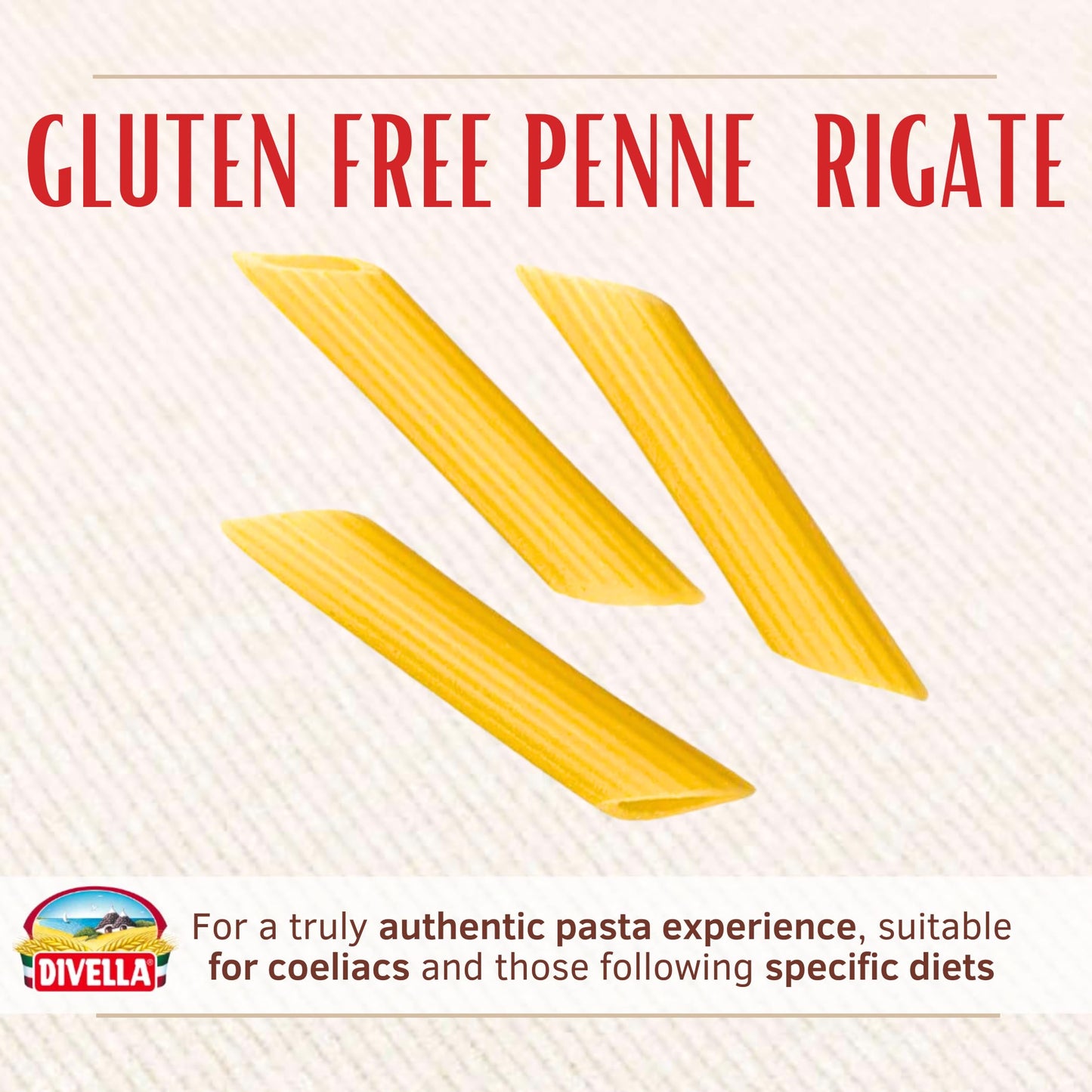 Divella Gluten Free Penne Pasta, 16 oz. (Pack of 3) - Authentic Italian Gluten Free Pasta, Penne Rigate Made with Maize and Rice Flour, Perfect 'Al