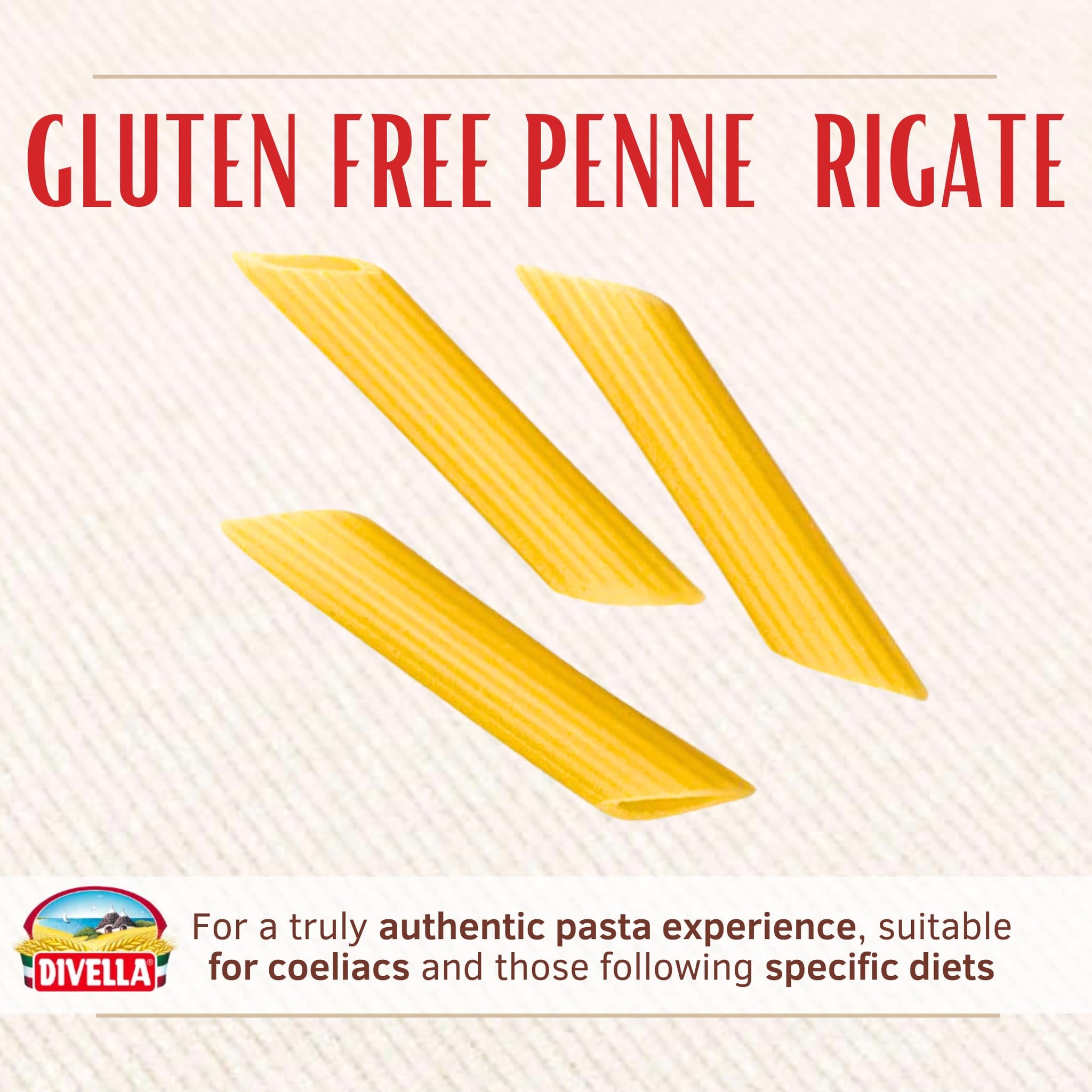 Divella Gluten Free Penne Pasta, 16 oz. (Pack of 3) - Authentic Italian Gluten Free Pasta, Penne Rigate Made with Maize and Rice Flour, Perfect 'Al