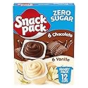 Snack Pack Zero Sugar Chocolate and Vanilla Flavored Pudding Cups, 3.25 oz., 12-Count Family Pack