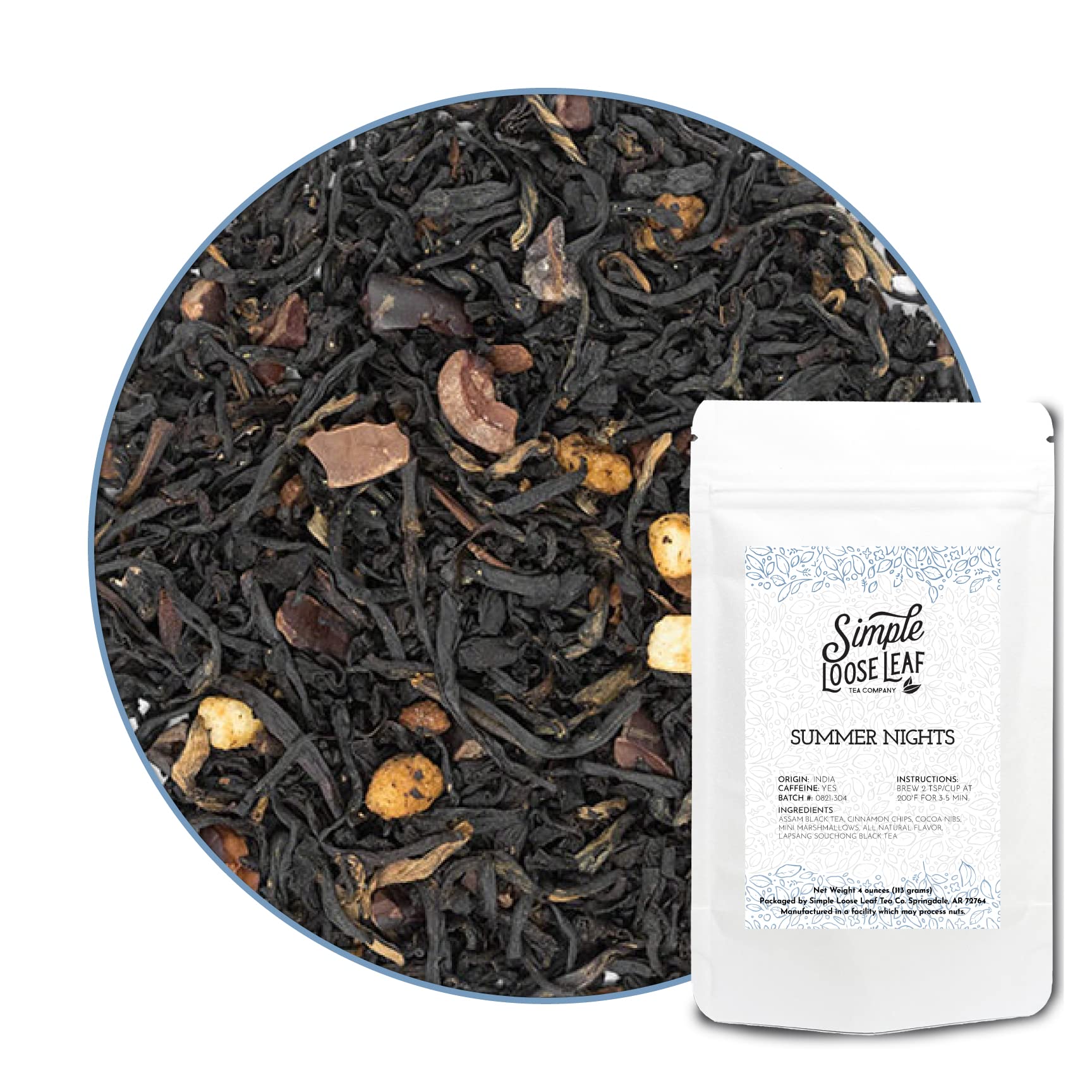 Simple Loose Leaf - Summer Nights - Premium Loose Leaf Black Tea - High Caffeine - Rich and Savory (4 Ounce)