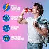 JOLT Cola Energy Drink - 200mg Caffeine, Zero Sugar, 16oz Can - Classic 80s Flavor, Nootropics, B-Vitamins, Metabolism Boost - Performance Energy