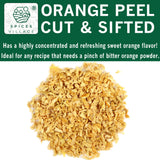 SPICES VILLAGE Orange Peel Cut & Sifted [4 oz] - Fresh Dried Orange Peel Zest and Rind, Citrus Fruit Seasoning for Cooking, Baking & Herb Tea