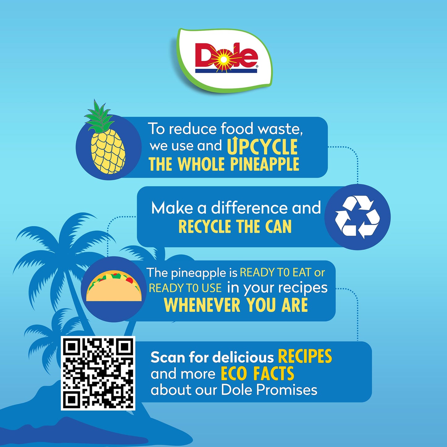 Dole Pineapple Chunks in 100% Pineapple Juice with No Sugar Added - Dole Canned Fruit - 8 oz Cans - 12 Pack