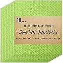 Swedish Dishcloths Cellulose Sponge Cloths for Kitchen, 10 Pack of Eco-Friendly No Odor Reusable Absorbent Quick Dry Dish Rag Cloth, Cleaning Towels