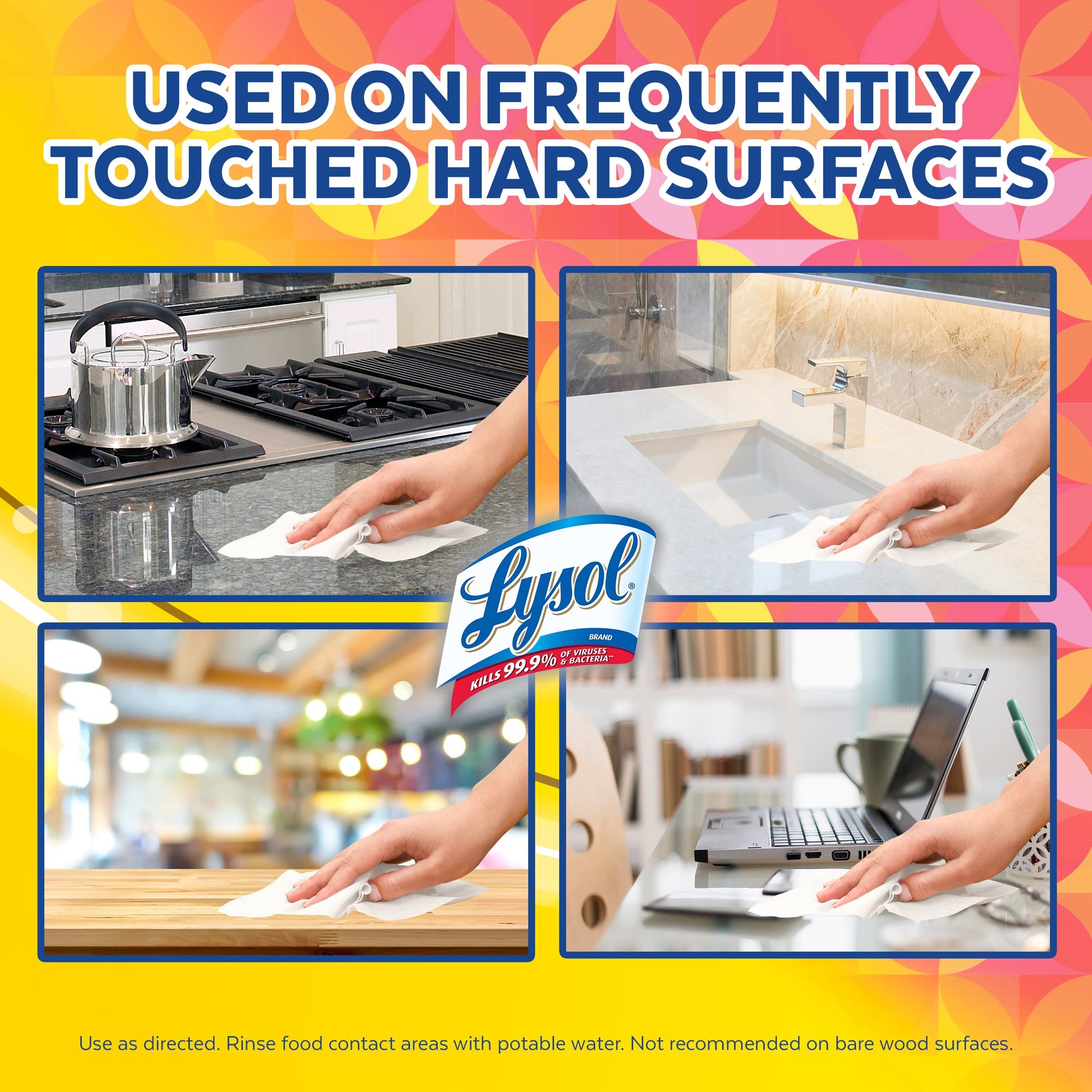Lysol Disinfectant Wipes, Multi-Surface Antibacterial Wipes for Disinfecting and Cleaning, Mixed Fragrance pack containing Lemon & Lime Blossom (2