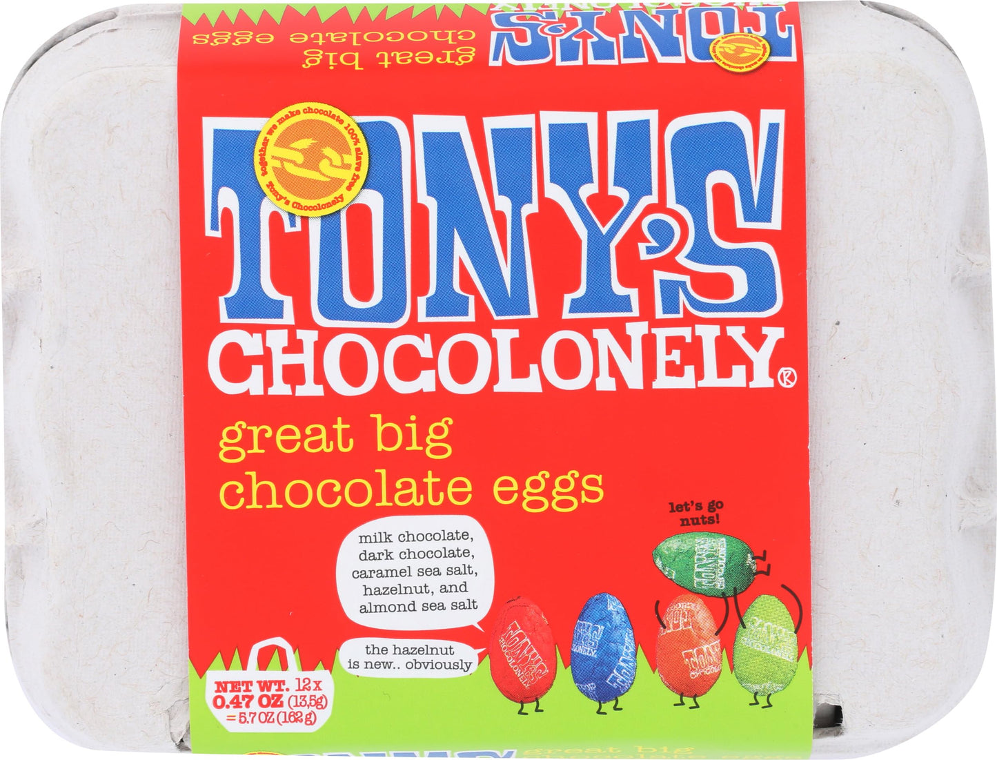 Tony's Great Big Chocolate Eggs 12 x 0.46oz
