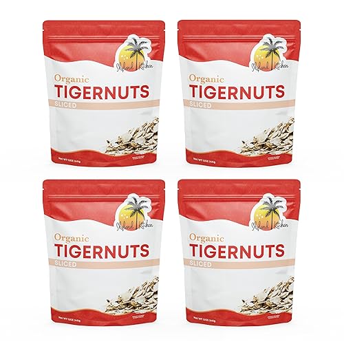 Skyland Kitchen Organic Sliced Tigernuts, Nut-Free, Raw Snack, Gluten-Free, Vegan, Paleo Friendly, High Fiber, Non-GMO 4 x 12oz (Pack of 4)