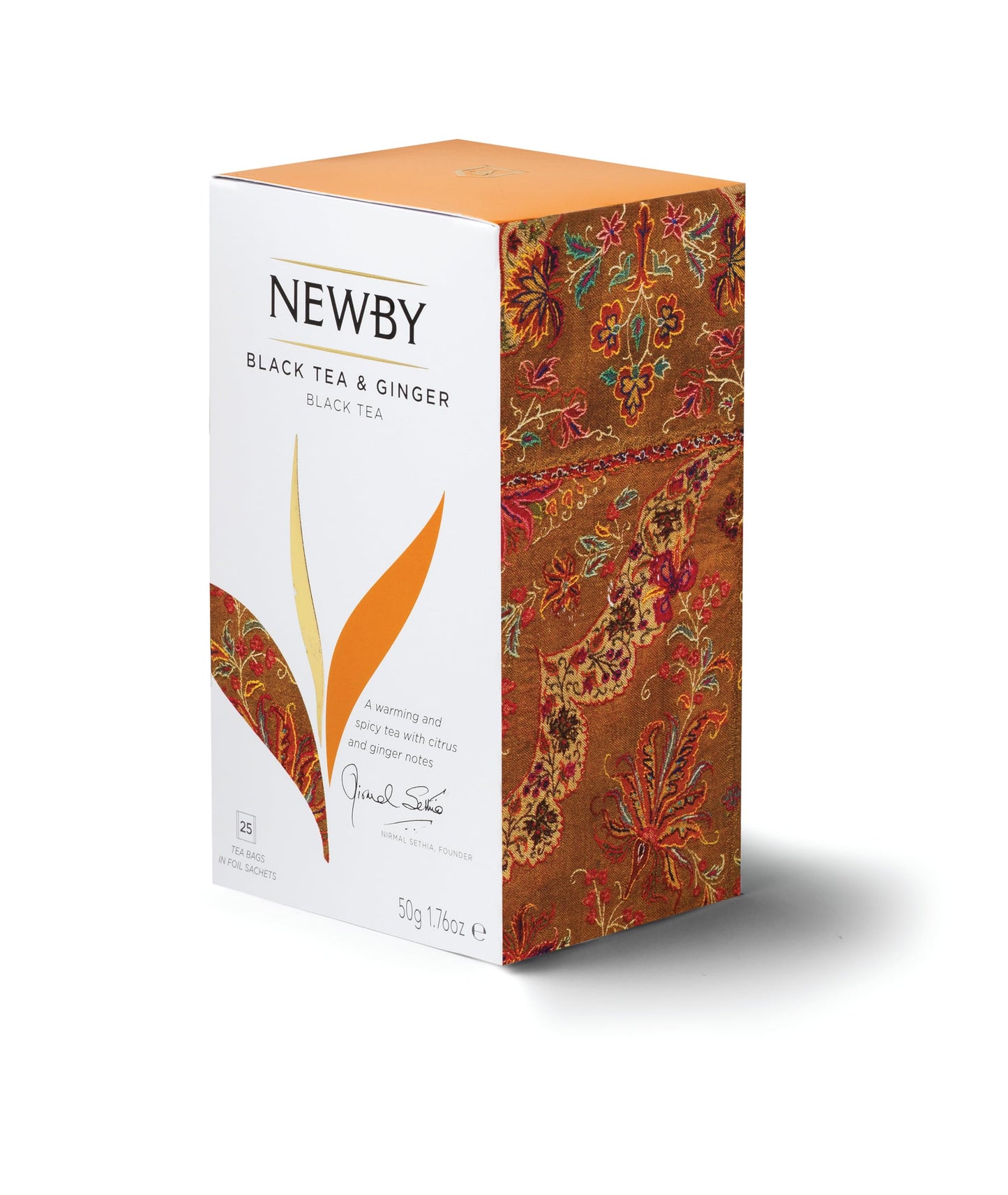 Black Tea & Ginger - 25 Individually Wrapped Tea Bags - Bold & Warming Blend by Newby Teas