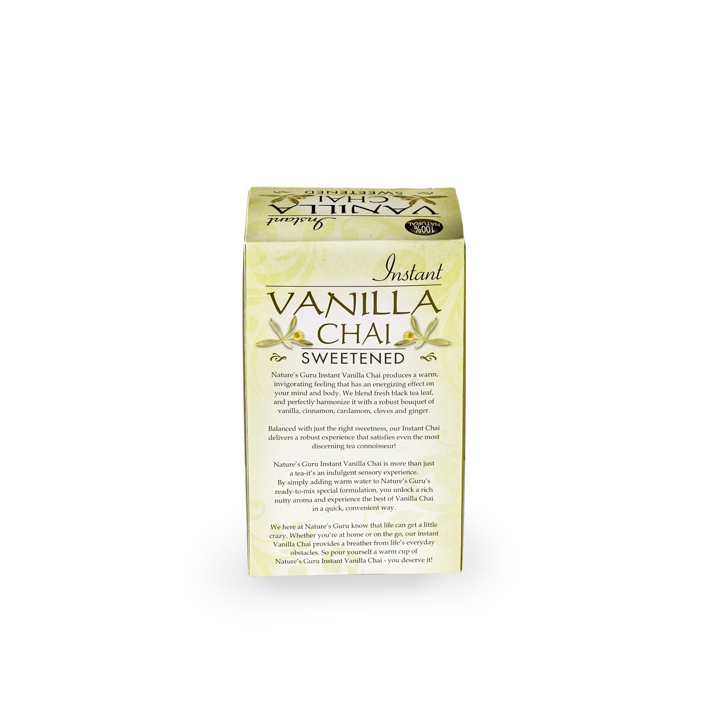 Nature's Guru Instant Vanilla Chai Tea Drink Mix Sweetened, 10 Count (Pack of 1) Single Serve On-the-Go Drink Packets