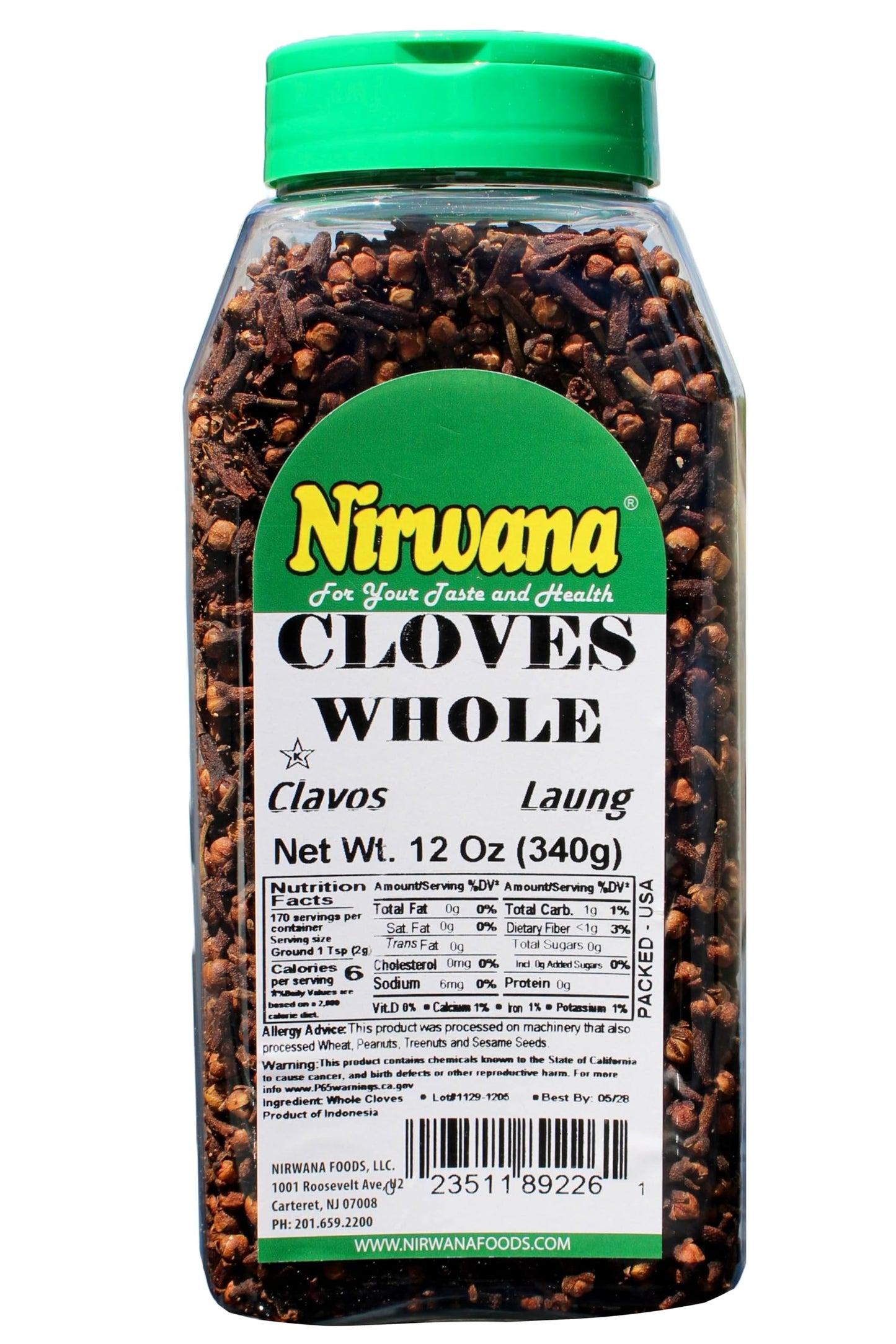 Nirwana Asian Indian Spice Cloves Whole Laung Clavo Premium Quality for Cooking, Baking, Tea, Beverages, Pomander Balls, Hand Selected All Natural