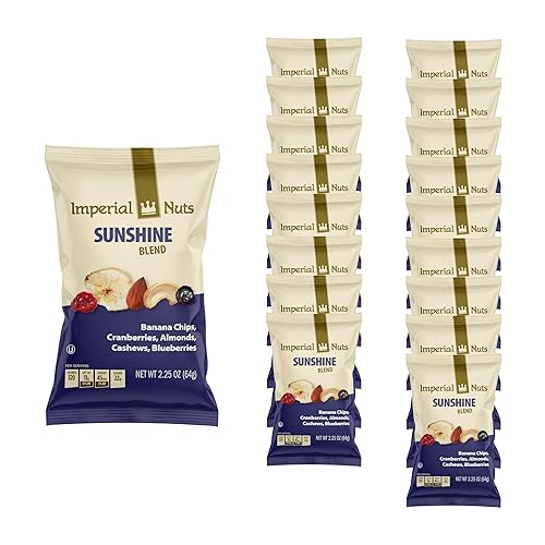 Imperial Nuts - Sunshine Blend (18 Pack x 2.25 oz) Mixed Nuts Snack Packs for Kids & Kids | Protein Snacks Variety Box, Trail Mix of Nuts Seeds Dried
