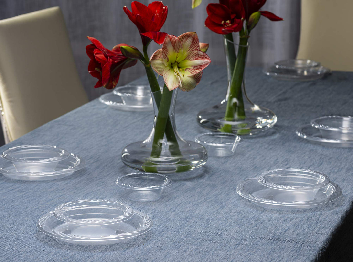 PLASTICPRO 7'' inch Premium Crystal Clear Disposable Plastic Party Plate Pack of 40