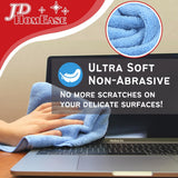 JD Homease Microfiber Cleaning Cloths,12 Pack, 16"x16", All-Purpose, Softer, Highly Absorbent, Lint-Free, Reusable, Washable Pro Towels, White