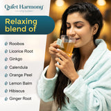 Quiet Harmony Tinnitus Tea - Herbal Support for Ringing Ears, Circulation & Calm | Ultra-Premium Caffeine-Free Tea with Ginkgo, Rooibos & Lemon Balm |