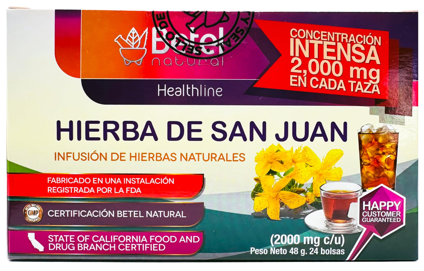 Premium Hierba de San Juan Te by Betel Natural - St Johns Wort - 2 Grams Per Tea Bag