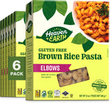 Heaven & Earth Brown Rice Pasta, Gluten Free Elbow Pasta, 12oz (6 Pack) | Whole Grain | Gluten Free Pasta | Amazing Texure - Tastes Like Regular Pasta