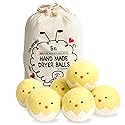 Calindiana 100% Organic Premium New Zealand Wool Dryer Balls Laundry Reusable Fabric Softener, Cute Dryer Sheets Alternative, Anti Static XL Size 6