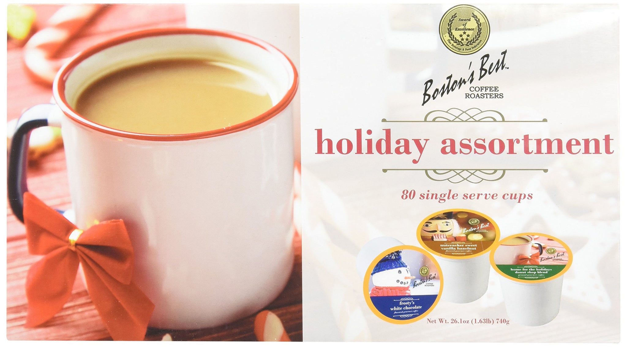 Boston's Best Single Serve Coffee, Holiday Assortment, 80 Count