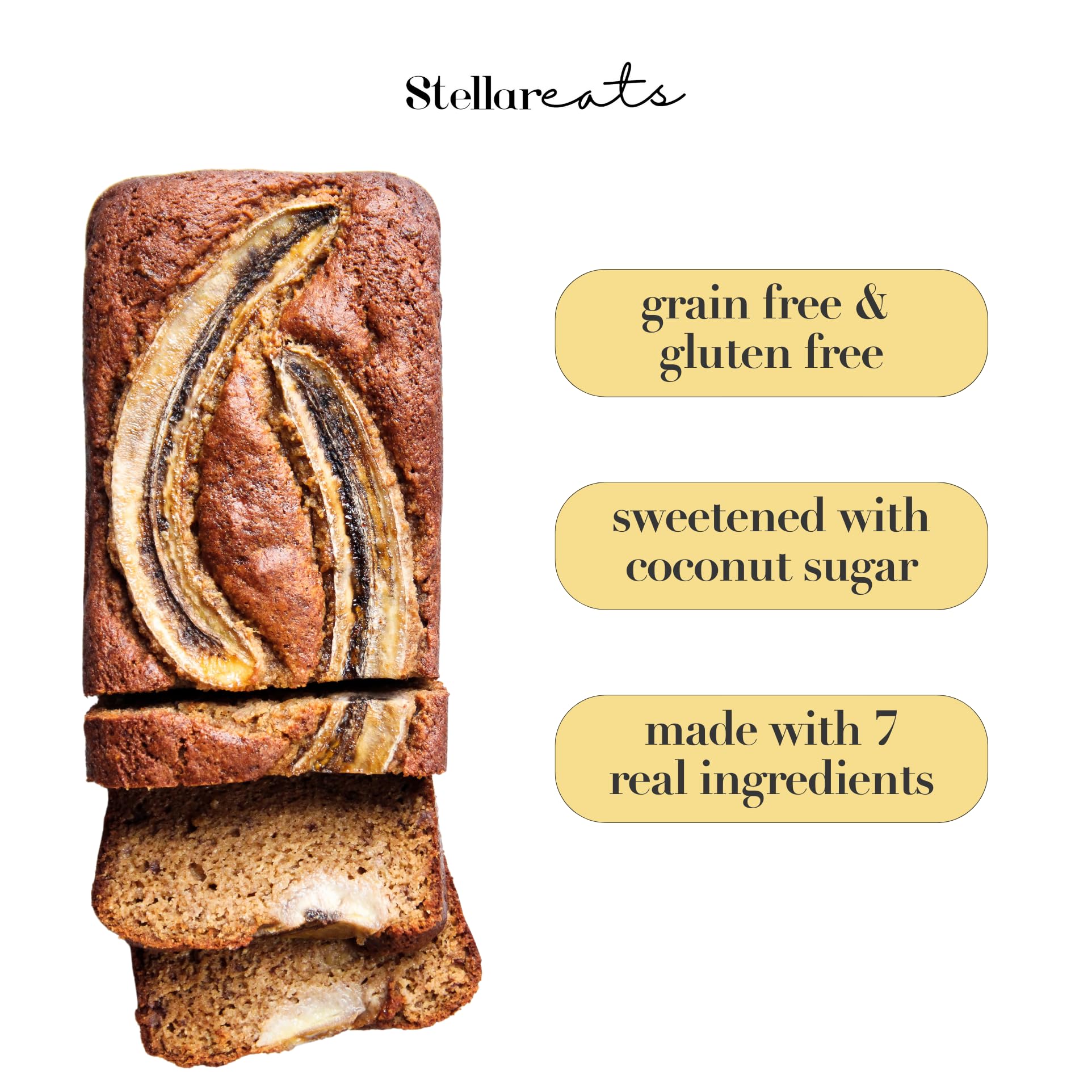 Stellar Eats Grain-Free Banana Bread & Muffin Baking Mix | Gluten-Free, Dairy-Free, Plant-Based, Paleo-Friendly, Naturally Sweet with Coconut Sugar | Almond Flour-Based | Makes 1 Loaf or 12 Muffins