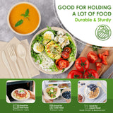 FEHHTO Disposable Paper Plates Set 300PCS Compostable Sugarcane Plates, Bowls, Heavy-duty Utensil, Biodegradable Napkins, Eco-friendly Dinnerware Set