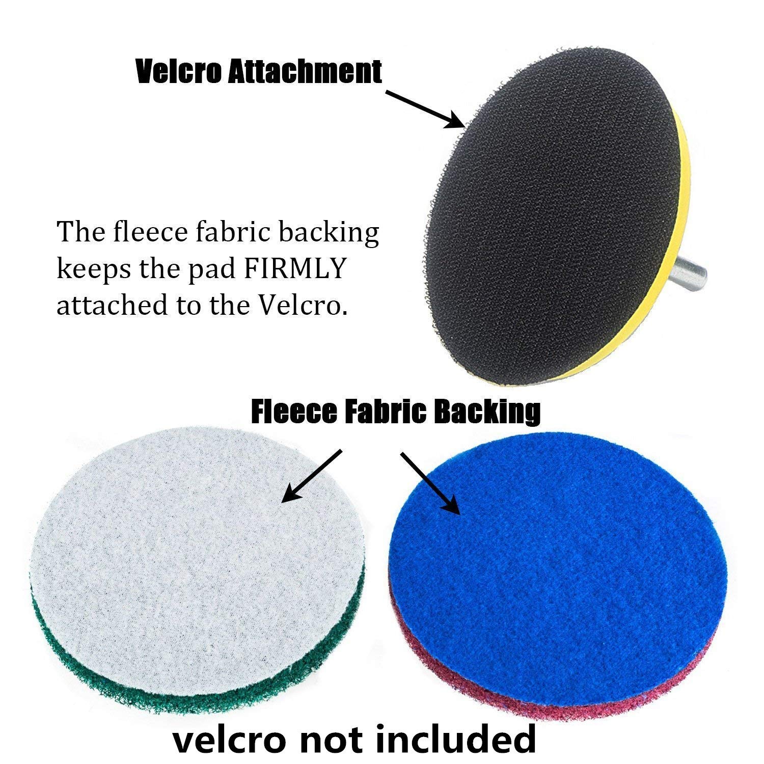 20 Pieces Scrub Pads Drill Power Brush Tile Scrubber Scouring Pads Cleaning Kit Including 2 Kinds of Abrasive Buffing Pads Replacement for Home