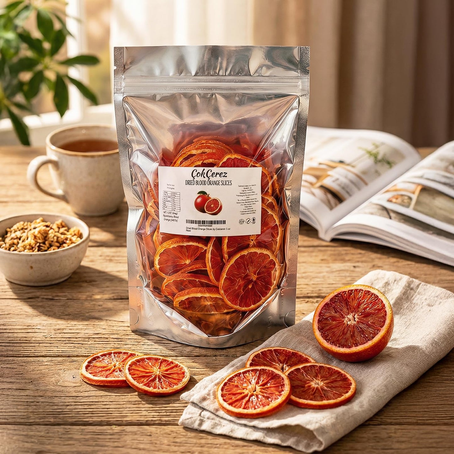 Dehydrated Blood Orange Slices,Dried Blood Orange Slices by cokcerez 3 oz (85 gr)