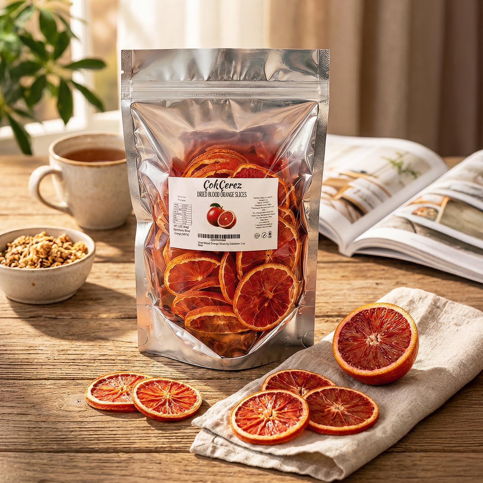 Dehydrated Blood Orange Slices,Dried Blood Orange Slices by cokcerez 3 oz (85 gr)