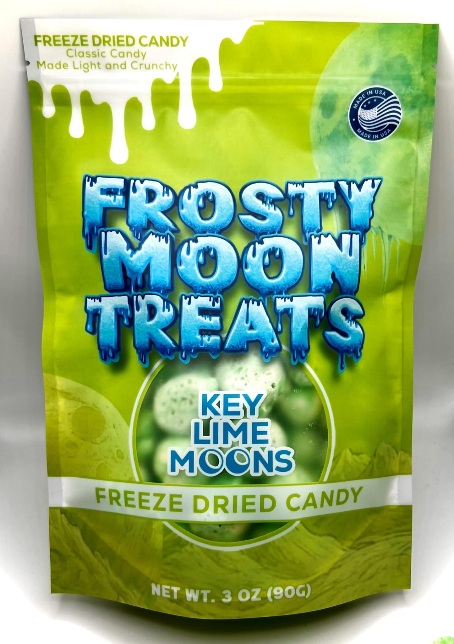 Freeze Dried Candy, Key Lime, Salt Water Taffy, Key Lime Taffy, Large 3oz Bag