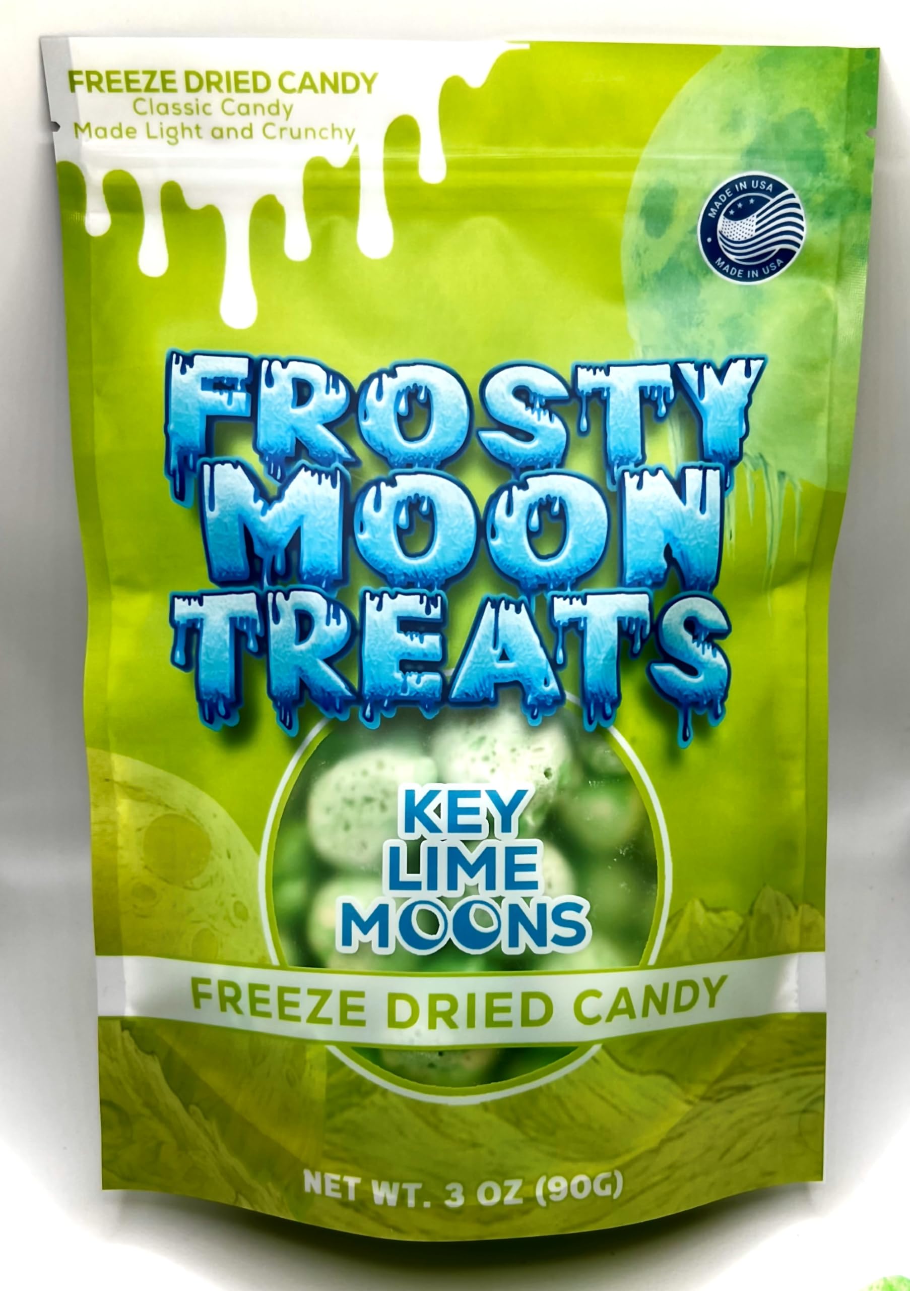 Freeze Dried Candy, Key Lime, Salt Water Taffy, Key Lime Taffy, Large 3oz Bag