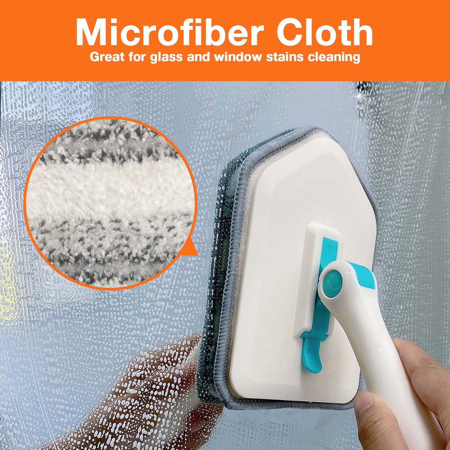 3 in 1 Scrub Cleaning Brush with Long Handle 51'' - Shower Bathtub Tub & Tile Scrubber Brush Include 1 Stiff Brush Head & 3 Scouring Pads & 3