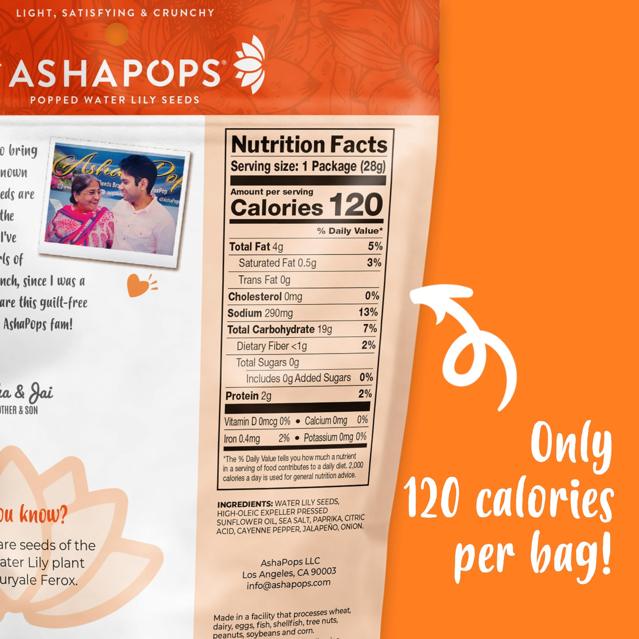 AshaPops Chili Flavored Popped Water Lily Seeds - Gluten-Free, Vegan, Paleo, Nut-Free, Corn-Free, Soy-Free, Non-GMO, Delicious Plant-Based Crunchy