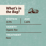 100% Organic Whole Dark Rye Flour - 25 lbs…