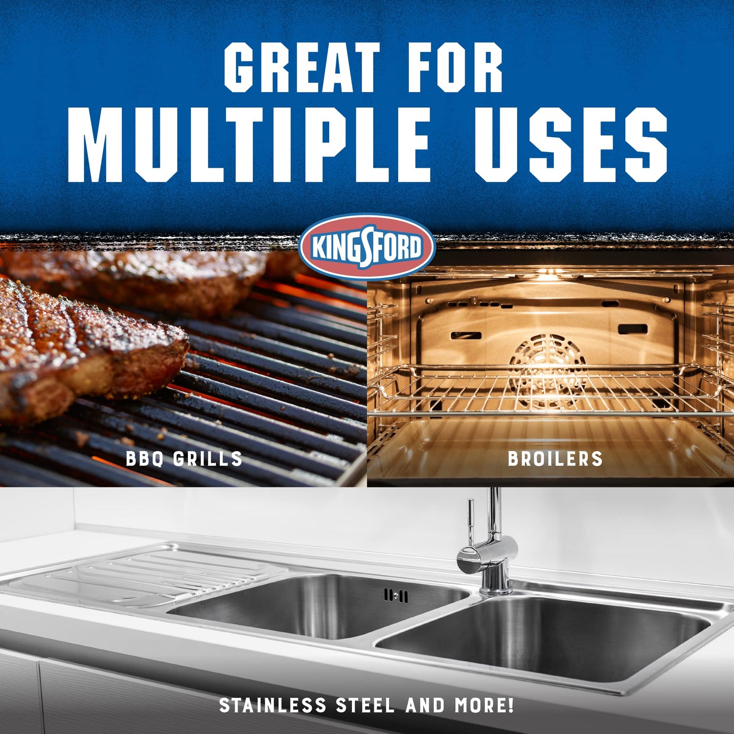 Kingsford Heavy Duty Foaming Grill Cleaner Spray, BBQ Degreaser for Charcoal & Gas Grills, Cuts Grease, Burnt-On Food & Grime, Easy Spray-On Foam