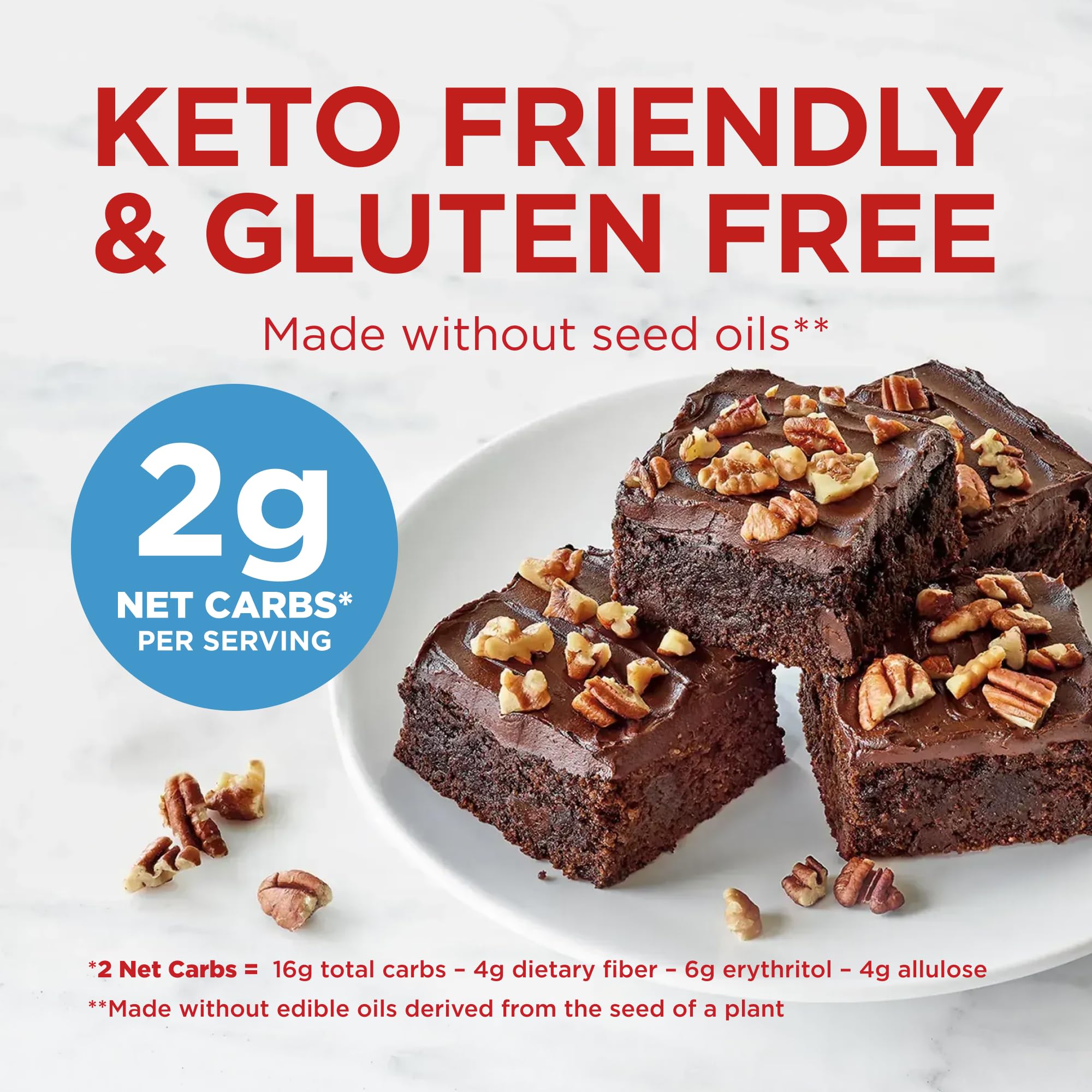 Duncan Hines Keto Friendly Brownie Mix, Chewy Fudge, Zero Added Sugar, Gluten Free, 10 oz.
