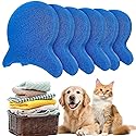 6 PCS Pet Hair Remover for Laundry- Effectively Removes Fur, Lint & Dander - Reusable, Eco- Friendly Laundry Pet Hair Catcher - Gentle Washing (Blue)
