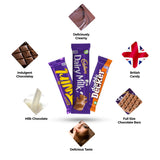 Chocolate Bar Variety Pack - 12 Assorted Chocolate Bars Including Dairy Milk, Crunchie, Wispa, Twirl, and More - Imported British Chocolate - Bundled